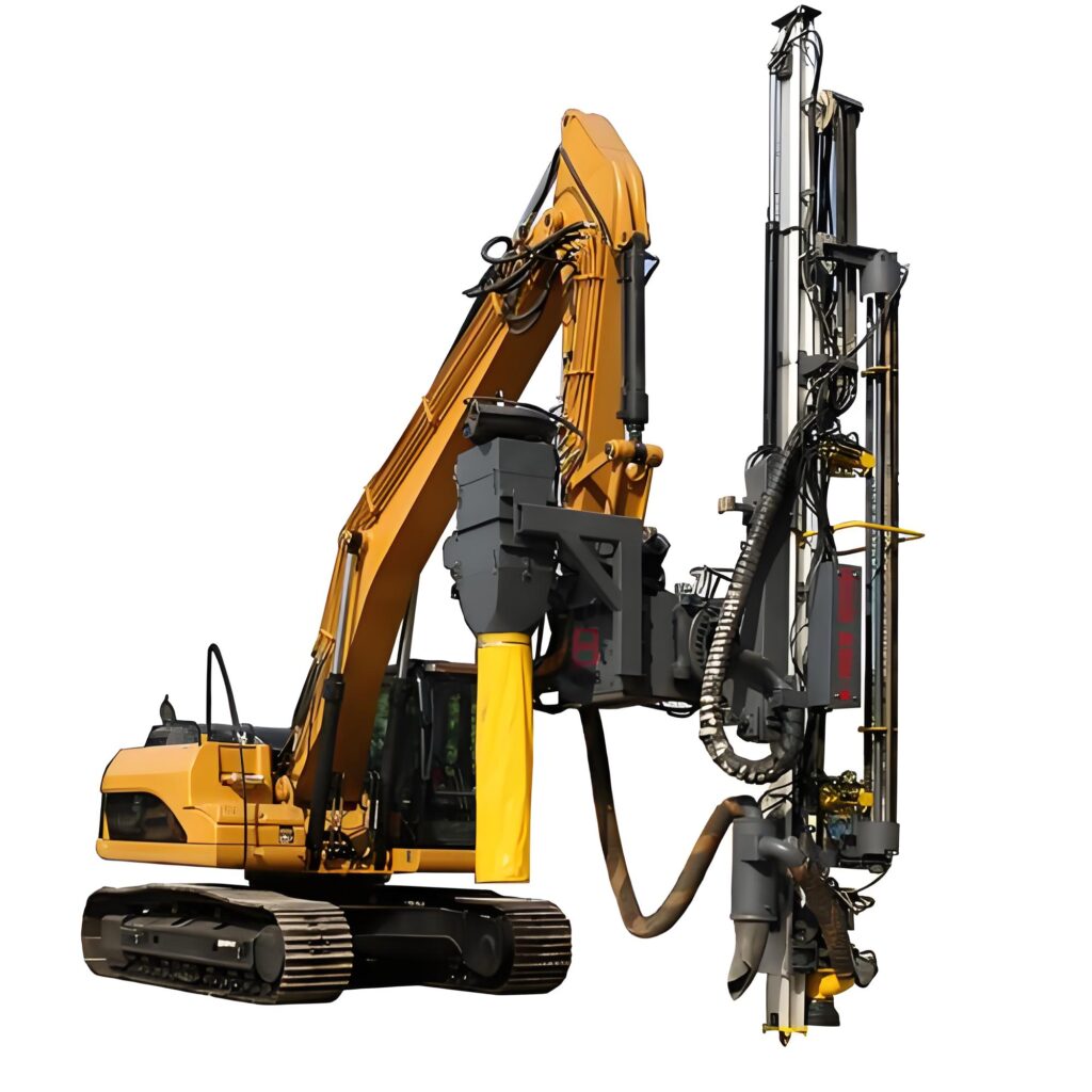 Excavator-Mounted Hydraulic Rock Drill