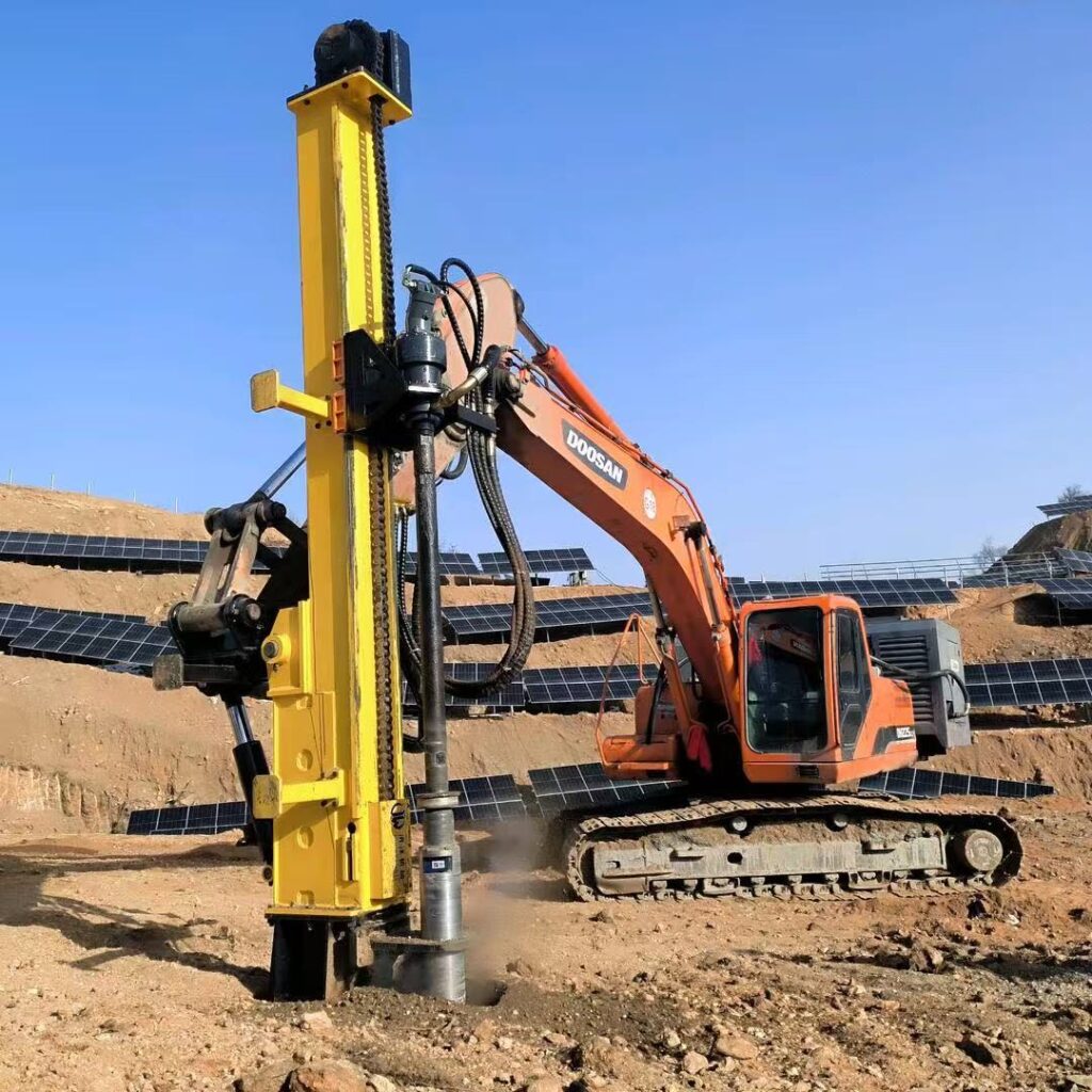 Excavator-Mounted Hydraulic Rock Drill